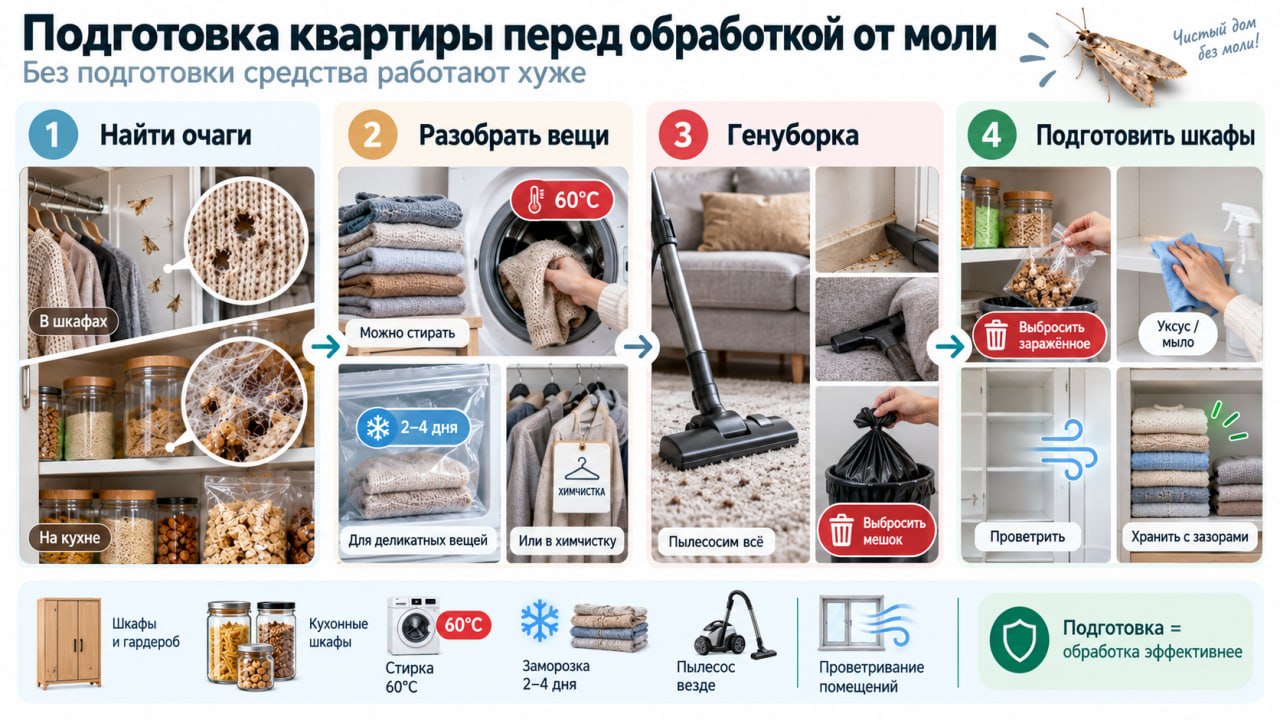 С чего начать уничтожение моли